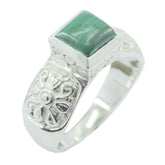 Malachite Solitaire Egyptian 925 Sterling Silver Green Gemstone Eye catching Art Deco Ring Jewellery