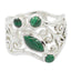 Malachite quarter Mexican 925 Silver Green Gemstones Essential Filigree Ring Jewelry