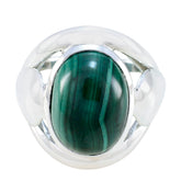 Malachite Solitaire Spanish 92.5 Silver Green Gems Statement Contemporary Ring Jewelry