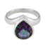 Mystic Quartz Solitaire Egyptian 92.5 Silver multicolor Gemstones Classic propsel Ring Jewellery