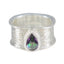 Mystic Quartz Solitaire Russian Silver multicolor Gemstones Versatile Victorian Band Jewellery