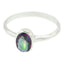 Mystic Quartz Solitaire Japanese 92.5 Silver multicolor Gemstone Delicate Glamorous Ring Jewelry