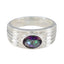 Mystic Quartz Solitaire Indian 92.5 Silver multicolor Gems Eye catching Love Ring Jewellery
