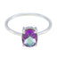 Mystic Quartz Solitaire Turkish 92.5 Silver multicolor Gems Elegant Luxurious Ring Jewelry