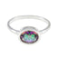 Mystic Quartz Solitaire Korean Silver multicolor Gems Dainty Modern Ring Jewellery