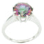 Mystic Quartz Solitaire Turkish 925 Sterling Silver multicolor Gemstone Whisper thin Fairytale Ring Jewellery