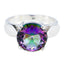 Mystic Quartz Solitaire African 92.5 Silver multicolor Gemstones Essential Luxurious Ring Jewelry