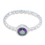 Mystic Quartz Solitaire Indian 92.5 Silver multicolor Gems Slim Glamorous Ring Jewelry