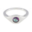 Mystic Quartz Solitaire Indian 92.5 Silver multicolor Gemstones Featherlight Abstract Ring Jewelry