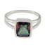 Mystic Quartz Solitaire African 92.5 Silver multicolor Gemstones Slim Modern Ring Jewellery
