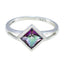 Mystic Quartz Solitaire Turkish 92.5 Silver multicolor Gemstones Dainty Trendy Ring Jewelry