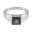 Mystic Quartz Solitaire French 92.5 Silver multicolor Gems Classic Fairytale Ring Jewelry