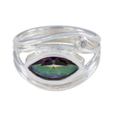 Mystic Quartz Toi et Moi Russian 925 Sterling Silver multicolor Gems Tiny Feminine Ring Jewellery
