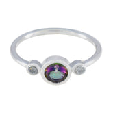 Mystic Quartz Trilogy Japanese 925 Silver multicolor Gemstones Elegant Graceful Ring Jewellery