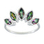 Mystic Quartz Penta Korean 925 Sterling Silver multicolor Gems Delicate crown Ring Jewellery
