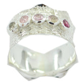 Multi Stone Penta African 925 Silver multicolor Gemstones Mid weight Vintage Band Jewellery