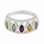 Multi Stone Penta Russian 92.5 Silver multicolor Gemstone Tiny Modern Ring Jewelry