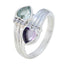 Multi Stone Toi et Moi Moroccan 925 Sterling Silver multicolor Gemstones Minimal Love Ring Jewelry