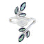 Multi Stone Hepta Russian Silver multicolor Gemstone Classic Cocktail Ring Jewelry