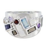 Multi Stone multiple German Silver multicolor Gemstones Eye catching Trendy Ring Jewelry