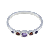 Multi Stone Penta American 925 Sterling Silver multicolor Gemstone Elegant Feminine Ring Jewelry