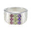 Multi Stone navratna Moroccan 925 Sterling Silver multicolor Gemstone Versatile Cocktail Ring Jewelry