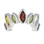 Multi Stone multiple African Sterling Silver multicolor Gemstone Featherlight crown Ring Jewelry