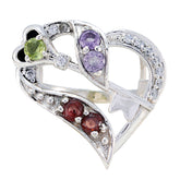 Multi Stone mehrere deutsche Silber mehrfarbige Edelsteine Winzige romantische Ring Schmuck