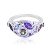 Multi Stone mehrere ägyptische Silber mehrfarbige Edelsteine Minimal Trendy Ring Schmuck