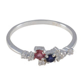 Multi Stone multiple Japanese 925 Silver multicolor Gemstone Elegant Contemporary Ring Jewelry