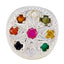 Multi Stone Navratna Indischer 925 Silber Multicolor Edelstein Chunky Cocktail Ring Schmuck