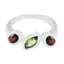 Multi Stone Trilogy Indian 92.5 Silver multicolor Gemstones Minimal Trendy Ring Jewelry