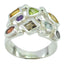 Multi Stone multiple Indian Sterling Silver multicolor Gemstone Eye catching Cocktail Ring Jewelry