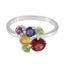 Multi Stone Hexa Japanese Silver multicolor Gemstones Whisper thin Feminine Ring Jewellery