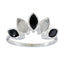 Multi Stone Penta Japanese Silver multicolor Gemstone Delicate crown Ring Jewelry