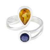 Multi Stone Toi et Moi Russischer 92,5 Silber Multicolor Edelstein Winziger Kunsthandwerker Ring Schmuck