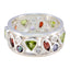 Multi Stone multiple French 925 Silver multicolor Gemstone Versatile Eternity Band Jewellery