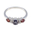 Multi Stone Trilogy Turkish 925 Sterling Silver multicolor Gemstone Delicate Contemporary Ring Jewellery