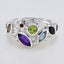 Multi Stone multiple German 925 Silver multicolor Gemstones Minimal Boho Ring Jewellery
