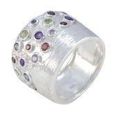 Multi Stone multiple Russian 92.5 Silver multicolor Gems Essential Cocktail Ring Jewellery