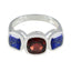 Multi Stone Trilogy French Silver multicolor Gems Slim Artisan Ring Jewellery