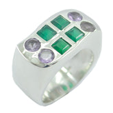Multi Stone octa Spanish 925 Silver multicolor Gemstone Chunky Cocktail Ring Jewellery