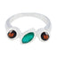 Multi Stone Trilogy African 925 Sterling Silver multicolor Gems Minimal Cultural Ring Jewellery