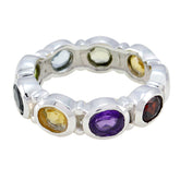 Multi Stone multiple German Silver multicolor Gems Classic Eternity Band Jewellery