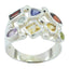 Multi Stone multiple African 925 Silver multicolor Gemstones Eye catching Cocktail Ring Jewellery