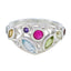 Multi Stone multiple Egyptian 92.5 Silver multicolor Gemstone Minimal Cocktail Ring Jewellery