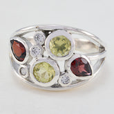 Multi Stone Viertel Französisch Silber Multicolor Edelsteine Minimal Love Ring Schmuck