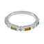 Multi Stone quarter American 925 Silver multicolor Gemstones Dainty Trendy Band Jewelry