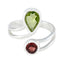 Multi Stone Toi et Moi Indian 92.5 Silver multicolor Gems Tiny Luxurious Ring Jewelry