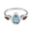 Multi Stone Trilogy Japanese Silver multicolor Gemstones Dainty Trendy Ring Jewellery